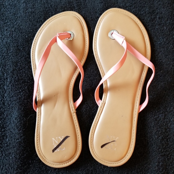 New York & Company Shoes - NY & C Pink Flip Flop Slip On Sandals New